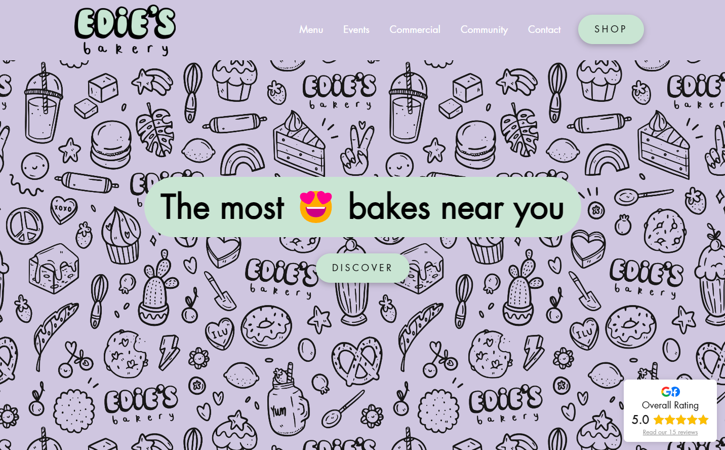 Edies Bakery Website Screenshot